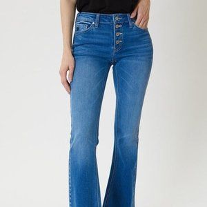 KanCan Mid Rise Button Fly Flare Jeans